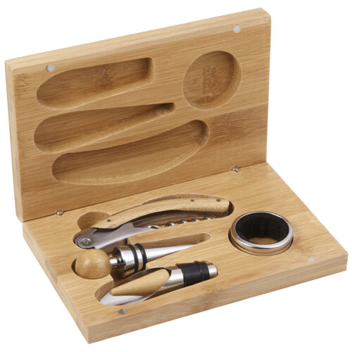 CC - 4 Piece Bamboo Wine Gift Set Thumbnail