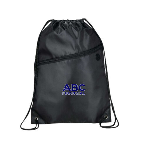 CC - Robin Drawstring Polyester Bag with Front Zipper Pocket Thumbnail